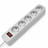 Сетевой фильтр SONNEN SPW-305, 5 розеток с заземлением, выключатель, 10 А, 3 м, белый, 513654 по низкой цене оптом 