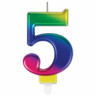 Свеча-цифра для торта "5" "Радужная", 9 см, ЗОЛОТАЯ СКАЗКА, с держателем, в блистере, 591438 по низкой цене оптом 