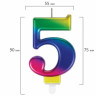 Свеча-цифра для торта "5" "Радужная", 9 см, ЗОЛОТАЯ СКАЗКА, с держателем, в блистере, 591438 по низкой цене оптом 
