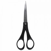 Ножницы BRAUBERG "SRS-100", 180 мм, черные, 2-х сторонняя заточка, 230931