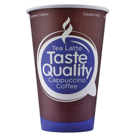 Одноразовые стаканы 300 мл, КОМПЛЕКТ 50 шт., бумажные однослойные, "Taste Quality", холодное/горячее, для вендинга, ФОРМАЦИЯ, HB80-340-0398 по низкой цене оптом 
