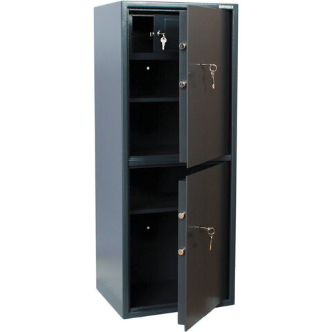 Сейф BRABIX "КМ-1200Т/2", 1200х475х400 мм, 76 кг, 2 отделения, ключевой замок, трейзер, крепление к стене, 291170 по низкой цене оптом 