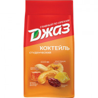 Орехи и сухофрукты ДЖАЗ "Студенческий коктейль", арахис, цукаты, банановые чипсы, изюм, кешью, 300 г, 401