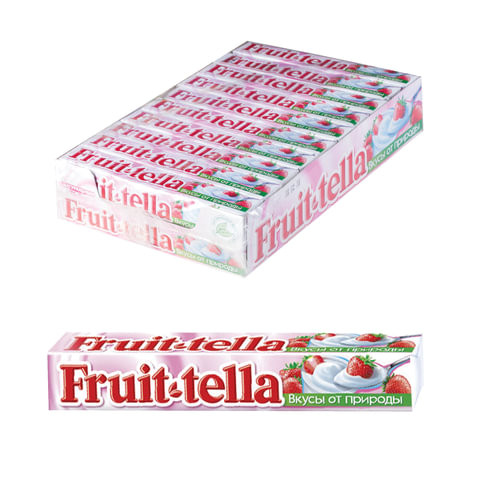 Жевательная конфета FRUITTELLA (Фруттелла) "Клубничный йогурт", 41 г, 86785 по низкой цене оптом Краснодар, Москва, Уфа, Казань, Барнаул, Владивосток, Хабаровск, Сахалин, Красноярск, Екатеренбург, 