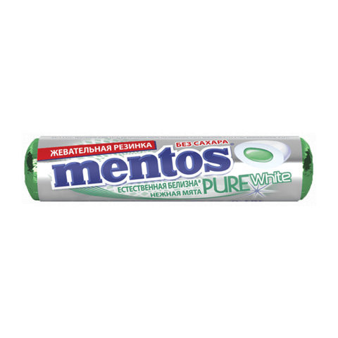 Жевательная резинка MENTOS Pure White (Ментос) "Ролл Нежная мята", 15,5 г, 87548 по низкой цене оптом Жевательная резинка MENTOS Pure White (Ментос) "Ролл Нежная мята", 15,5 г, 87548 по низкой цене оптом