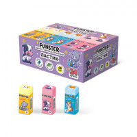 Ластики FUNSTER (ФАНСТЕР) PETS, НАБОР 3 штуки, 51х21х16 мм, ЭКО-ПВХ, прямоугольные, картонный рукав, ассорти, 272725
