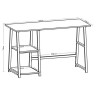 Стол на металлокаркасе BRABIX "LOFT CD-006",1200х500х730 мм,, 2 полки, цвет дуб натуральный, 641226 по низкой цене оптом 