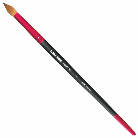 Кисть синтетика, круглая №8, BRAUBERG PREMIUM, 201007 по низкой цене оптом 