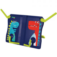 Подставка для книг и учебников BRAUBERG KIDS "Dinosaurs", регулируемый угол наклона, прочный ABS-пластик, 238060