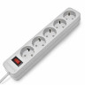 Сетевой фильтр SONNEN SPW-505, 5 розеток с заземлением, выключатель, 10 А, 5 м, белый, 513655 по низкой цене оптом 