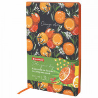 Ежедневник недатированный А5 (138х213 мм), BRAUBERG VISTA, под кожу, гибкий, 136 л., "Orange story", 112018
