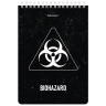 Блокнот А5 146х206мм, 80л, гребень, картон, клетка, BRAUBERG, "Danger", 114378 по низкой цене оптом 