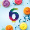 Свеча-цифра для торта "6" "Радужная", 9 см, ЗОЛОТАЯ СКАЗКА, с держателем, в блистере, 591439 по низкой цене оптом 