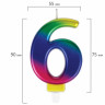 Свеча-цифра для торта "6" "Радужная", 9 см, ЗОЛОТАЯ СКАЗКА, с держателем, в блистере, 591439 по низкой цене оптом 
