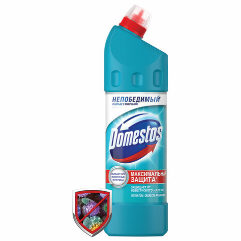 Чистящее средство 1 л, DOMESTOS (Доместос) "Свежесть Атлантики", с отбеливающим эффектом по низкой цене оптом Краснодар, Москва, Уфа, Казань, Барнаул, Владивосток, Хабаровск, Сахалин, Красноярск, Екатеренбург, 
