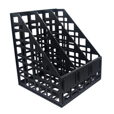 Лоток вертикальный для бумаг BRAUBERG ULTRA, 240 мм, 3 отделения, сетчатый, сборный, черный, 238249 по низкой цене оптом Краснодар, Москва, Уфа, Казань, Барнаул, Владивосток, Хабаровск, Сахалин, Красноярск, Екатеренбург, 