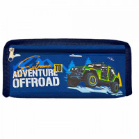 Пенал ЮНЛАНДИЯ ЮНИОР, 2 отделения, полиэстер, Offroad, 21х8х6 см, 273813