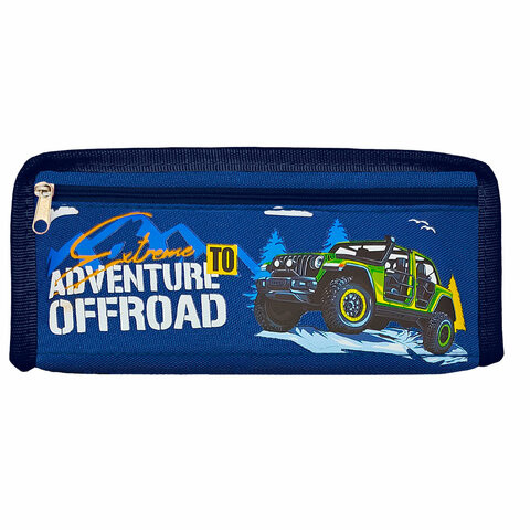 Пенал ЮНЛАНДИЯ ЮНИОР, 2 отделения, полиэстер, Offroad, 21х8х6 см, 273813 по низкой цене оптом 