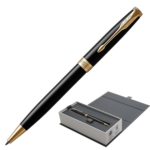 Ручка шариковая PARKER "Sonnet Core Lacquer Black GT", корпус черный глянцевый лак, позолоченные детали, черная, 1931497 по низкой цене оптом Краснодар, Москва, Уфа, Казань, Барнаул, Владивосток, Хабаровск, Сахалин, Красноярск, Екатеренбург, 