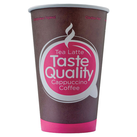 Одноразовые стаканы 400 мл, КОМПЛЕКТ 50 шт., бумажные однослойные, "Taste Quality", холодное/горячее, ФОРМАЦИЯ, HB90-530-0399 по низкой цене оптом 
