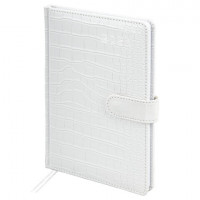 Еженедельник датированный 2026 А5 145х215мм BRAUBERG Party, под кожу, белый, 117179