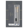 Набор PARKER "Jotter Stainless Steel GT": шариковая ручка синяя и перьевая ручка, 2093257 по низкой цене оптом 