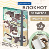 Блокнот с резинкой в клетку 96л, МАЛЫЙ ФОРМАТ А6 109х148, твердый, BRAUBERG МИЛЫЕ КОТЫ, 116991 по низкой цене оптом 