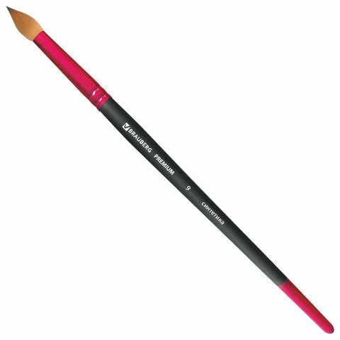 Кисть синтетика, круглая №9, BRAUBERG PREMIUM, 201008 по низкой цене оптом 