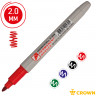 Набор перманентных маркеров Crown "Multi Marker Slim" 4цв., пулевидный, 2мм, чехол с европодвесом по низкой цене оптом Краснодар, Москва, Уфа, Казань, Барнаул, Владивосток, Хабаровск, Сахалин, Красноярск, Екатеренбург, 