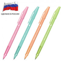 Ручка шариковая РОССИЯ "СТИНГЕР ПАСТЕЛЬ", СИНЯЯ, корпус ассорти, 0,7мм,линия 0,35мм,