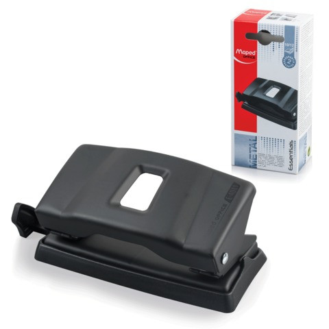 Дырокол MAPED (Франция) "Essentials Metal", металлический, малый, на 12 листов, черный, 401111 по низкой цене оптом 