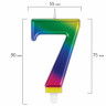 Свеча-цифра для торта "7" "Радужная", 9 см, ЗОЛОТАЯ СКАЗКА, с держателем, в блистере, 591440 по низкой цене оптом 
