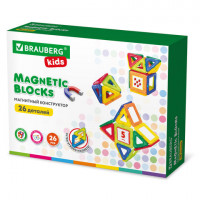 Магнитный конструктор MAGNETIC BLOCKS-26, 26 деталей, BRAUBERG KIDS, 663844