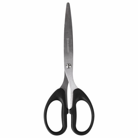 Ножницы BRAUBERG "Classic", 185 мм, чёрные, классической формы, 2-х сторонняя заточка, 230934 по низкой цене оптом 