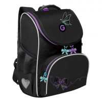 Ранец GRIZZLY анатомическая спинка, с мешком для обуви, для девочек, "BOWS", 33х25х13 см, RAm-584-8/1