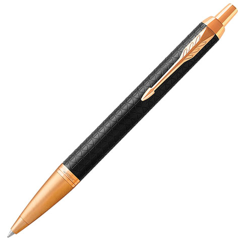 Ручка шариковая PARKER "IM Premium Black GT", корпус черный матовый с гравировкой, позолоченные детали, синяя, 1931667 по низкой цене оптом 