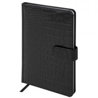 Еженедельник датированный 2026 А5 145х215мм BRAUBERG Party, под кожу, черный, 117180