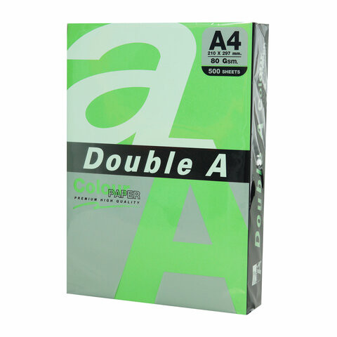 Бумага цветная DOUBLE A, А4, 80г/м2, 500 л, интенсив, зелёная, ш/к 31958 по низкой цене оптом 