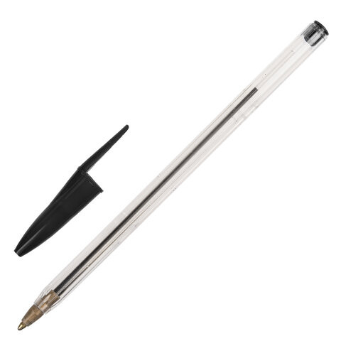 Ручка шариковая STAFF Basic Budget BP-02, письмо 500 м, ЧЕРНАЯ, длина корпуса 13,5 см, линия письма 0,5 мм, 143759 по низкой цене оптом 
