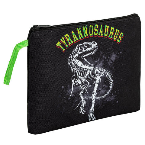 Папка для тетрадей BRAUBERG А5, 1 отделение, полиэстер, на молнии, с ручкой, Tyrannosaur, 272203 по низкой цене оптом 