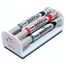 Набор для магнитно-маркерной доски (магнитный стиратель, 4 маркера), PENTEL (Япония) "MAXIFLO", MWL5S-4N по низкой цене оптом 