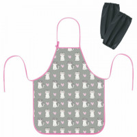 Фартук с нарукавниками для уроков труда ЮНЛАНДИЯ, регулировка по росту, 46х54 см, Sweet whiskers, 273766