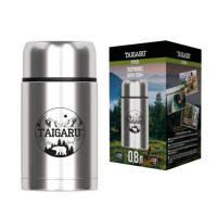 Термос 0,8л FOOD, для еды/напитков с широким горлом, нержавеющая сталь SUS304, серебристый, TAIGARU (ТАЙГАРУ), 700325
