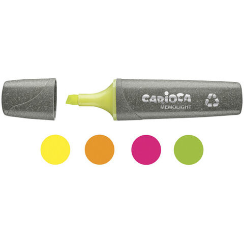 Набор текстовыделителей экологичных CARIOCA ECOFamily "Memolight", 4 цвета, 43098 по низкой цене оптом 