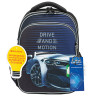 Ранец BRAUBERG QUADRO, 3 отделения, с брелком, "Sport car", LED ЛАМПОЧКИ, 37х28х18 см, 271359 по низкой цене оптом 