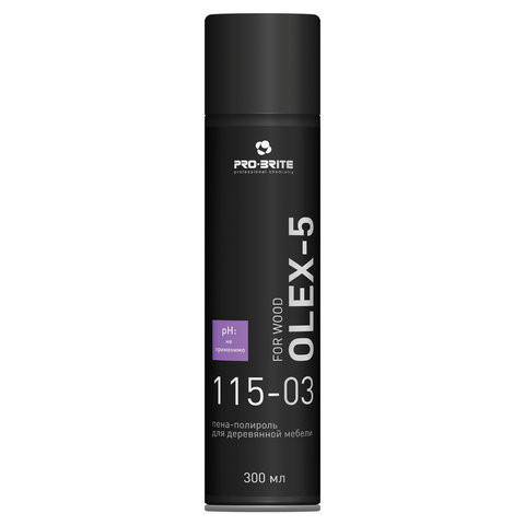 Полироль-пена для мебели 300 мл, PRO-BRITE OLEX-5 For Wood, очищает, придаёт блеск, аэрозоль, 115-03 по низкой цене оптом 
