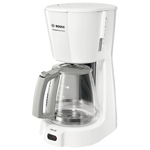 Кофеварка капельная BOSCH TKA3A031, 1100 Вт, объем 1,25 л, подогрев, белая по низкой цене оптом 