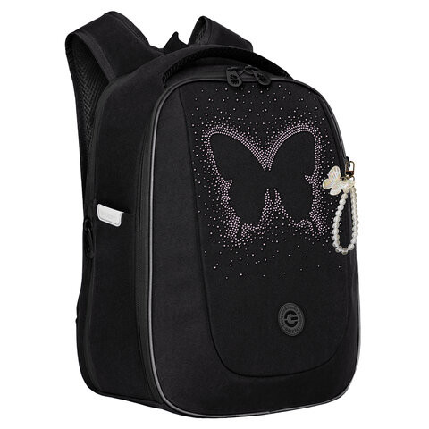 Ранец GRIZZLY анатомическая спинка, с брелоком, для девочек, BUTTERFLY, 36х29х18 см,, RAf-392-5/1 по низкой цене оптом 