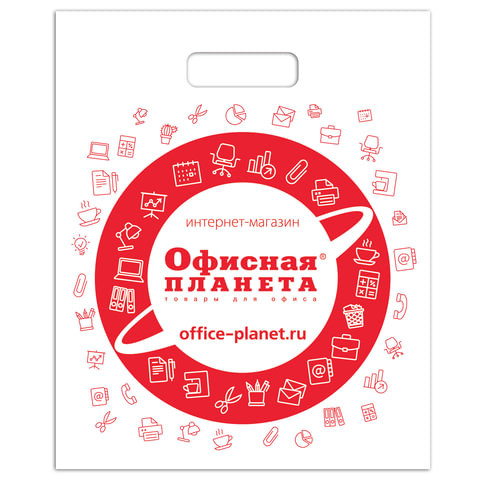 Пакет презентационно-упаковочный ОФИСНАЯ ПЛАНЕТА, 40х50 см, усиленная ручка, 500362 по низкой цене оптом 