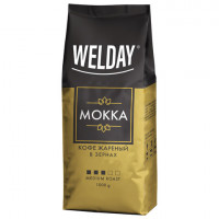 Кофе в зернах WELDAY "Mokka", 1000г, вакуумная упаковка, 622411